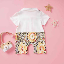 Load image into Gallery viewer, Floral Short Sleeve Collared Jumpsuit