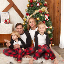 Load image into Gallery viewer, Raglan Sleeve Top and Plaid Pants Set