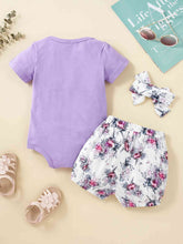 Load image into Gallery viewer, MY ALL PANTS ARE SASSY Graphic Bodysuit and Floral Shorts Set