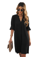 Load image into Gallery viewer, Ruffled Sleeve Shift Dress