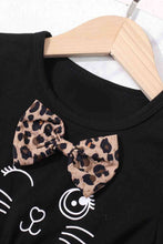 Load image into Gallery viewer, Girls Leopard Graphic Handkerchief Hem Spliced Dress