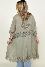 Load image into Gallery viewer, Leto Crochet Open Patch Longline Kimono
