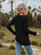Load image into Gallery viewer, Ribbed Square Neck Long Sleeve Tee