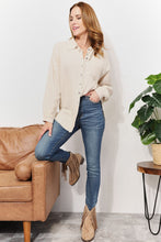 Load image into Gallery viewer, Zenana Take A Break Gauze Raw Edge Button-Up Shirt