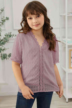Load image into Gallery viewer, Girls Swiss Dot Spliced Lace Blouse