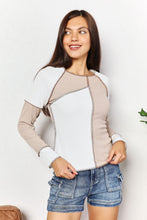 Load image into Gallery viewer, Double Take Color Block Exposed Seam Top