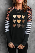 Load image into Gallery viewer, Heart Striped Long Raglan Sleeve Tee