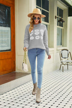 Load image into Gallery viewer, Lip Graphic Slit Dropped Shoulder Sweater
