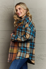 Load image into Gallery viewer, Double Take Plaid Curved Hem Shirt Jacket with Breast Pockets