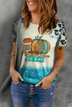Load image into Gallery viewer, Printed PUMPKIN SPICE JUNKIE Graphic Round Neck Short Sleeve Tee