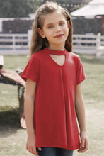Load image into Gallery viewer, Girls Cutout Short Sleeve T-Shirt