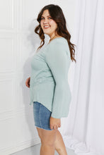Load image into Gallery viewer, Zenana Full Size V-Neck Curved Hem Top in Light Green