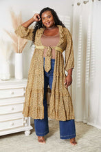 Load image into Gallery viewer, HEYSON Full Size Tie Front Ruffled Duster Cardigan
