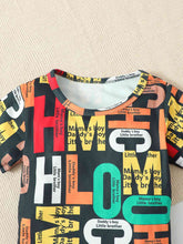 Load image into Gallery viewer, Slogan Print Round Neck Top and Shorts Set