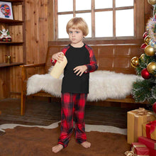 Load image into Gallery viewer, Raglan Sleeve Top and Plaid Pants Set