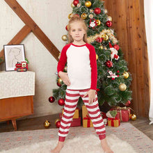 Load image into Gallery viewer, Raglan Sleeve Top and Striped Pants Set