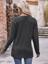 Load image into Gallery viewer, Double Take Buttoned Notched Neck Long Sleeve Top