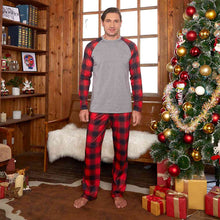 Load image into Gallery viewer, Raglan Sleeve Top and Plaid Pants Set