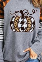 Load image into Gallery viewer, Round Neck Long Sleeve Pumpkin Graphic T-Shirt