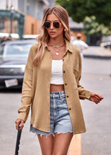 Load image into Gallery viewer, Textured Dropped Shoulder Longline Shirt