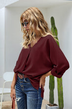 Load image into Gallery viewer, V Neck 3/4 Sleeve High Low Hem Shirt