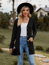 Load image into Gallery viewer, Ribbed Button-UP Cardigan with Pockets
