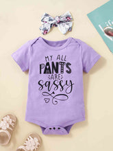 Load image into Gallery viewer, MY ALL PANTS ARE SASSY Graphic Bodysuit and Floral Shorts Set