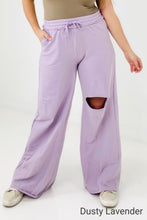 Load image into Gallery viewer, Zenana French Terry Laser Cut Pants With Pockets