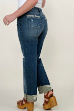 Load image into Gallery viewer, Judy Blue Mid-Rise Destroy & Single Cuff Dad Jean Straight Jeans