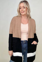 Load image into Gallery viewer, Latte Colorblock Cardigan With Patch Pockets