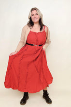 Load image into Gallery viewer, Davi & Dani Ruffle Detail Midi Sundress (Without Belt)