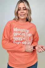 Load image into Gallery viewer, Whatever Spices Your Pumpkin Oversized Corduroy Graphic Sweatshirt