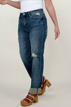Load image into Gallery viewer, Judy Blue Mid-Rise Destroy & Single Cuff Dad Jean Straight Jeans