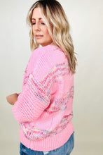 Load image into Gallery viewer, Multicolor Striped 3/4 Sleeve Loose Knit Sweater