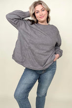 Load image into Gallery viewer, Twist Detail Reversible Oversized Sweatshirt With Pockets