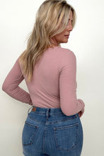 Load image into Gallery viewer, Fawnfit Ribbed Built-In Bra Long Sleeve Bodysuit