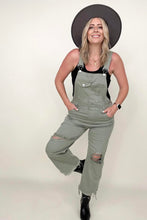 Load image into Gallery viewer, Risen High Rise Distressed Straight Overalls