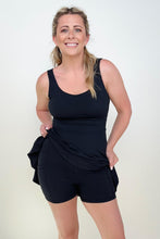 Load image into Gallery viewer, Fawnfit 3 in 1 Athleisure Mini Tank Dress with Built-in Bra & Shorts