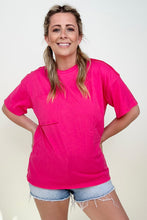 Load image into Gallery viewer, Zenana Row Edge Hem Hi-Low Hem Box Top with Pocket