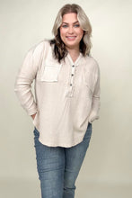 Load image into Gallery viewer, Zenana Gauze Split Neck Button Front Top