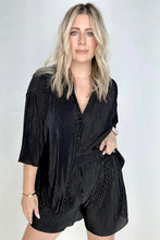 Load image into Gallery viewer, Pleated Button Down Top And Shorts Set