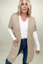 Load image into Gallery viewer, Shorts Sleeve Light Knit Dolman Cardigan