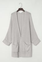 Load image into Gallery viewer, Waffle-Knit Long Sleeve Cardigan with Pocket
