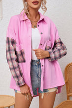 Load image into Gallery viewer, Dropped Shoulder Plaid Print Collared Neck Shirt
