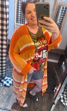 Load image into Gallery viewer, Striped Cuffed Sleeve Long Beach Kimono
