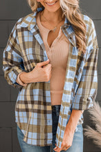 Load image into Gallery viewer, Plaid Collared Neck Long Sleeve Button-Up Shirt
