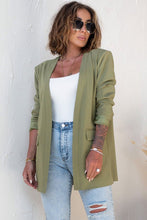 Load image into Gallery viewer, Green Open Front Flap Detail Blazer
