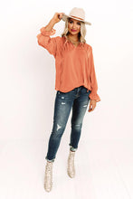 Load image into Gallery viewer, Swiss Dot Tie Neck Flounce Sleeve Blouse
