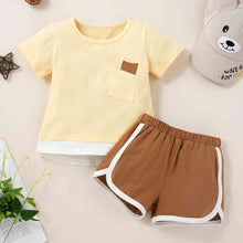 Load image into Gallery viewer, Round Neck Short Sleeve T-Shirt and Shorts Set
