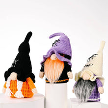 Load image into Gallery viewer, Halloween Decoration Spider Knit Gnome Ornament
